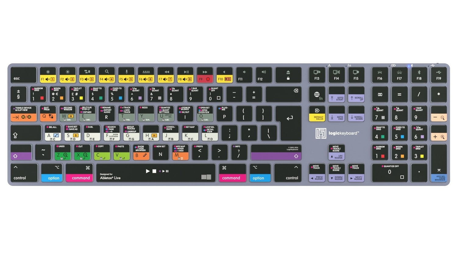 Logickeyboard TITAN Ableton Live keyboard view 2
