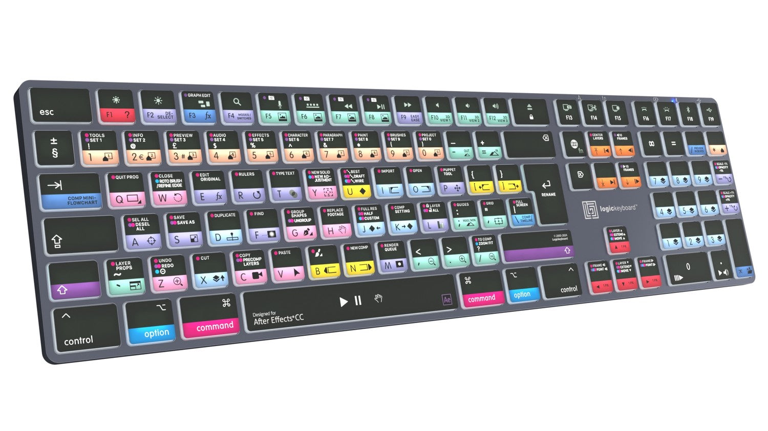 Logickeyboard TITAN After Effects keyboard view 3