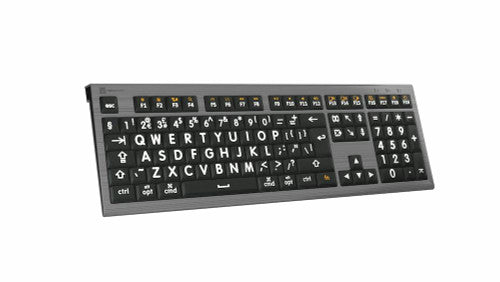 LargePrint White on Black ASTRA 2 Backlit Keyboard for Mac - UK English