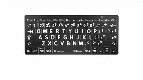 LargePrint White on Black Bluetooth Mini Keyboard for Mac - UK English