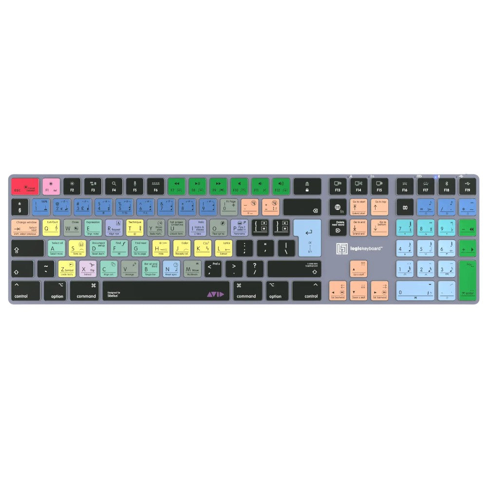 Avid Sibelius TITAN Wireless Backlit Keyboard for Mac – 60+ Shortcuts, Dual Connectivity