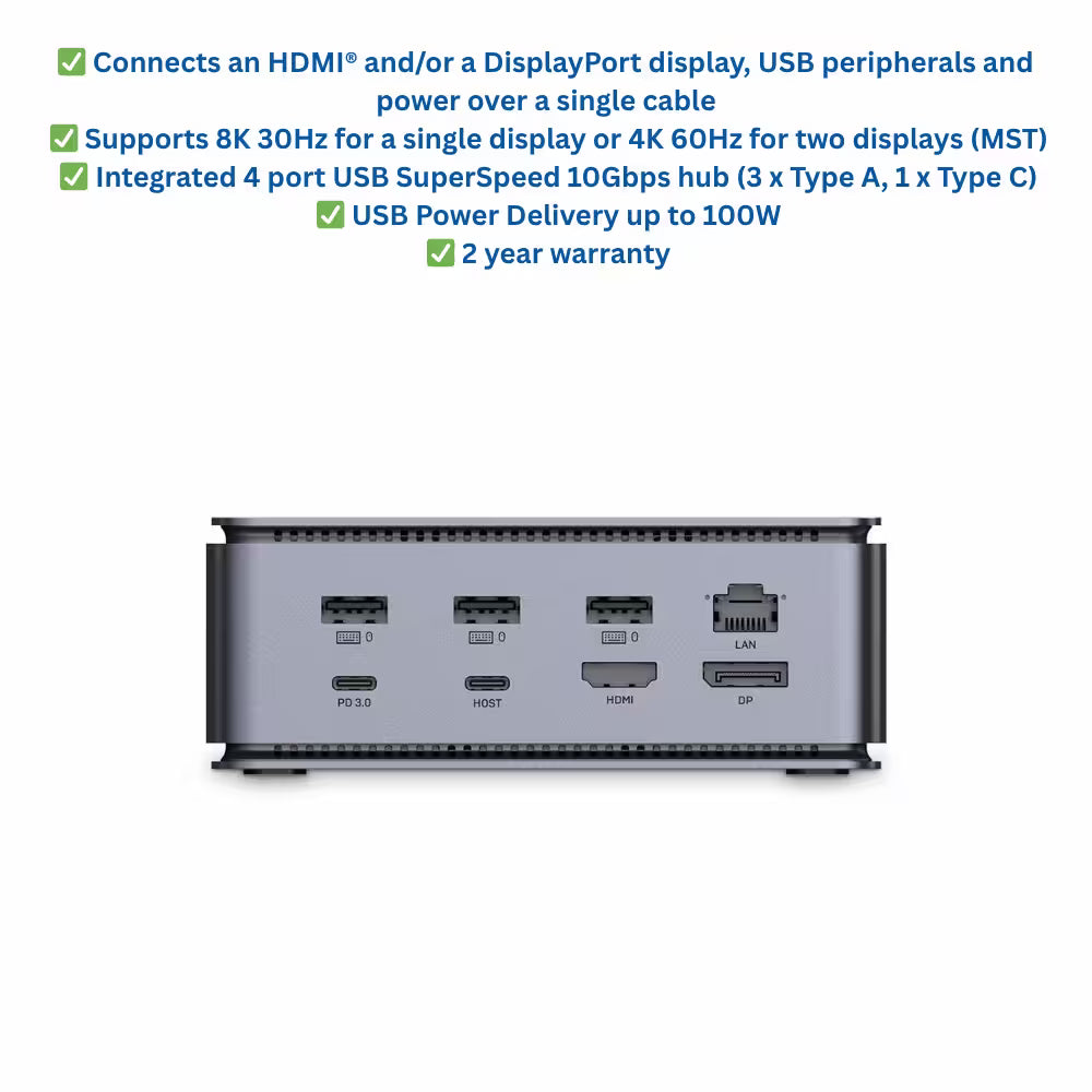 Lindy DST-Pro USB4 Laptop Docking Station with Multi Display and Gigabit Ethernet