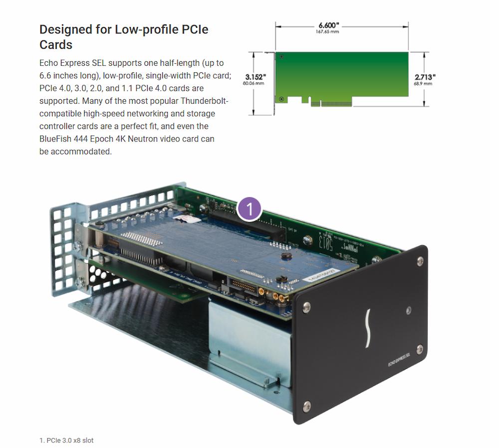 Sonnet Echo Express SE I Thunderbolt 3 PCIe Expansion Chassis – Compact 1-Slot Enclosure