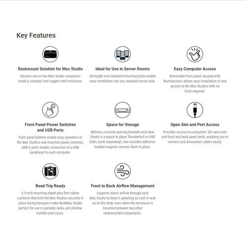 RackMac Studio - Install and Secure One or Two Mac Studio Computers in a Standard 19-inch Rack