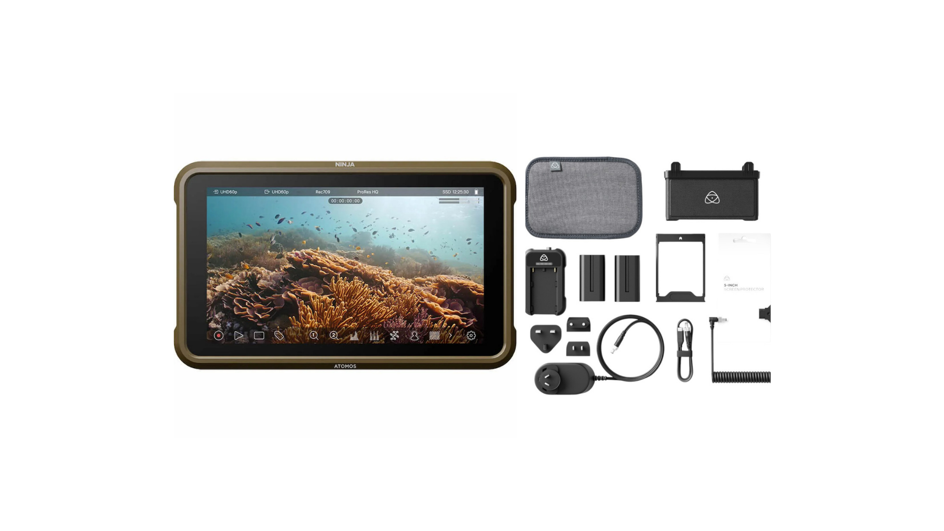 Atomos Ninja 5-Inch 4K HDR Monitor and Recorder Bundle with Essential Accessory Kit