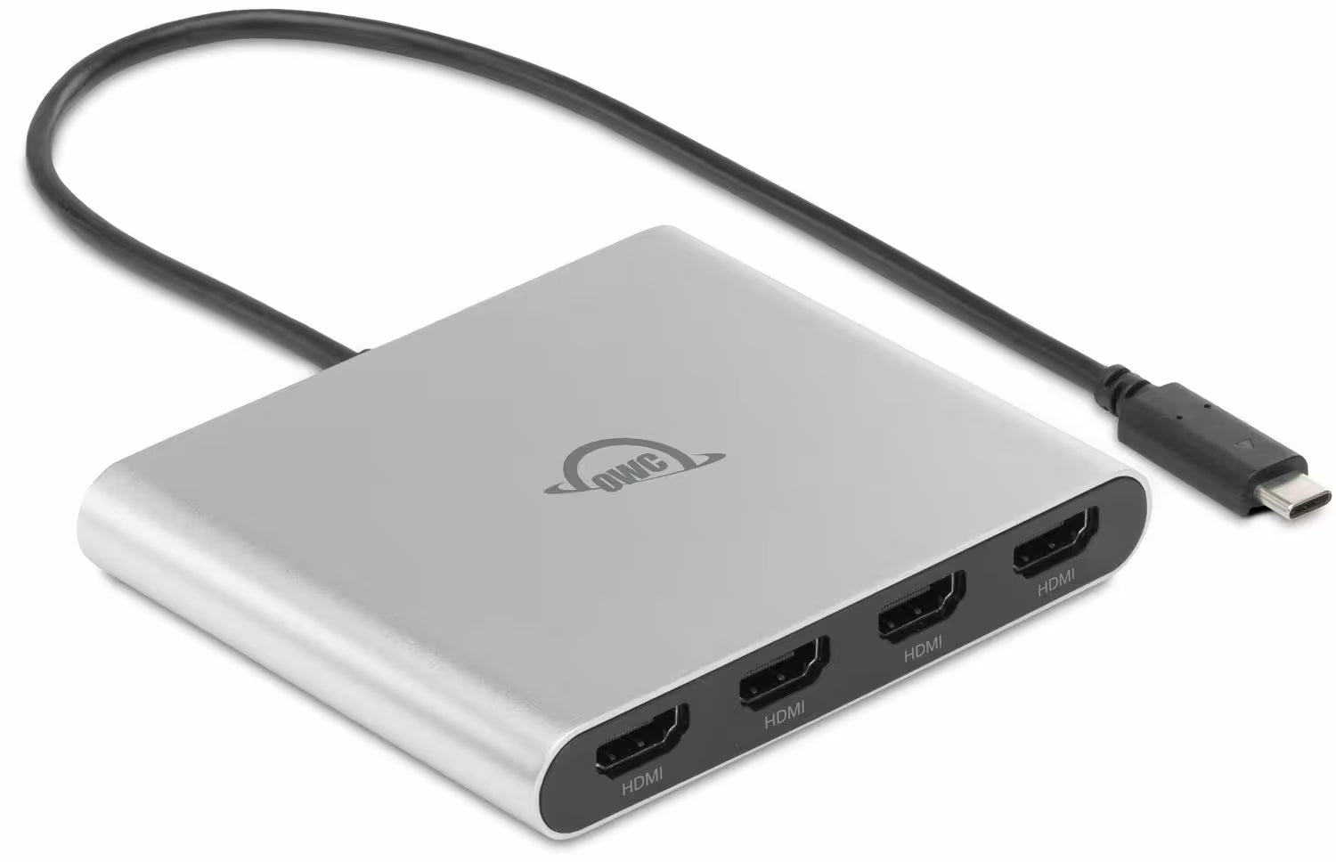 OWC USB‑C Quad HDMI 4K Display Adapter with DisplayLink - 4×4K Displays, 90W PD, Bus‑Powered