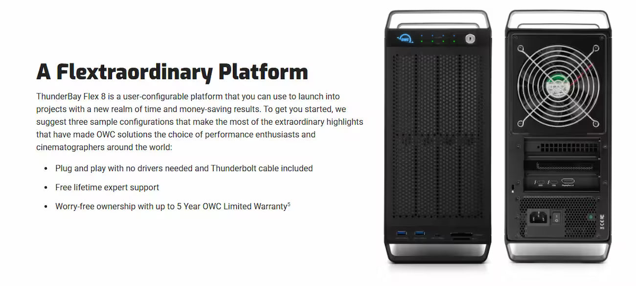 OWC ThunderBay Flex 8 Preconfigured Thunderbolt Storage and PCIe Expansion System