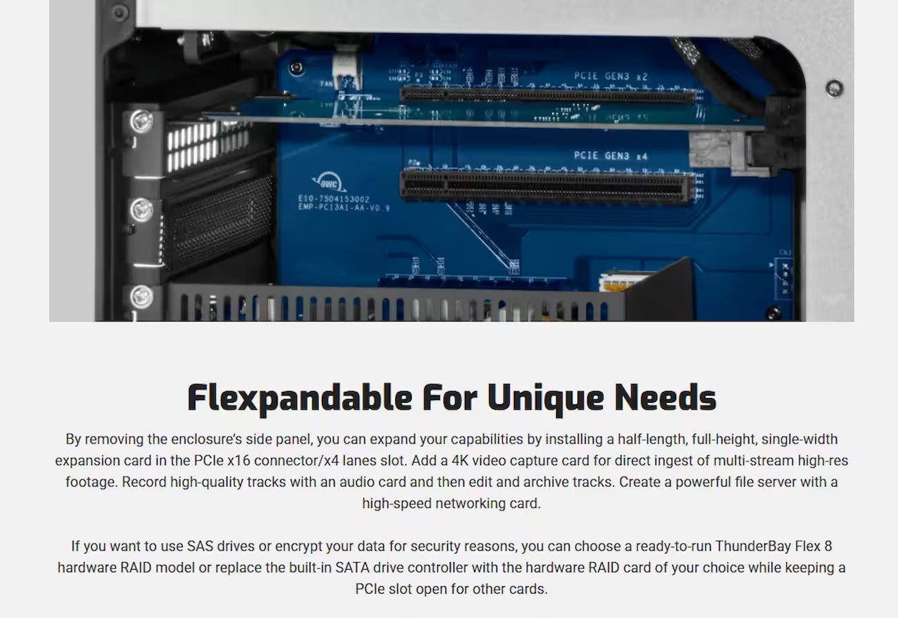 OWC ThunderBay Flex 8 Preconfigured Thunderbolt Storage and PCIe Expansion System