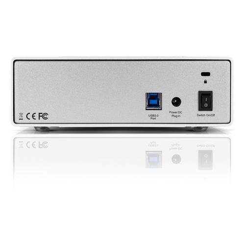 OWC Mercury Pro USB 3.2 External Optical Drive Enclosure - rear panel with USB and power ports