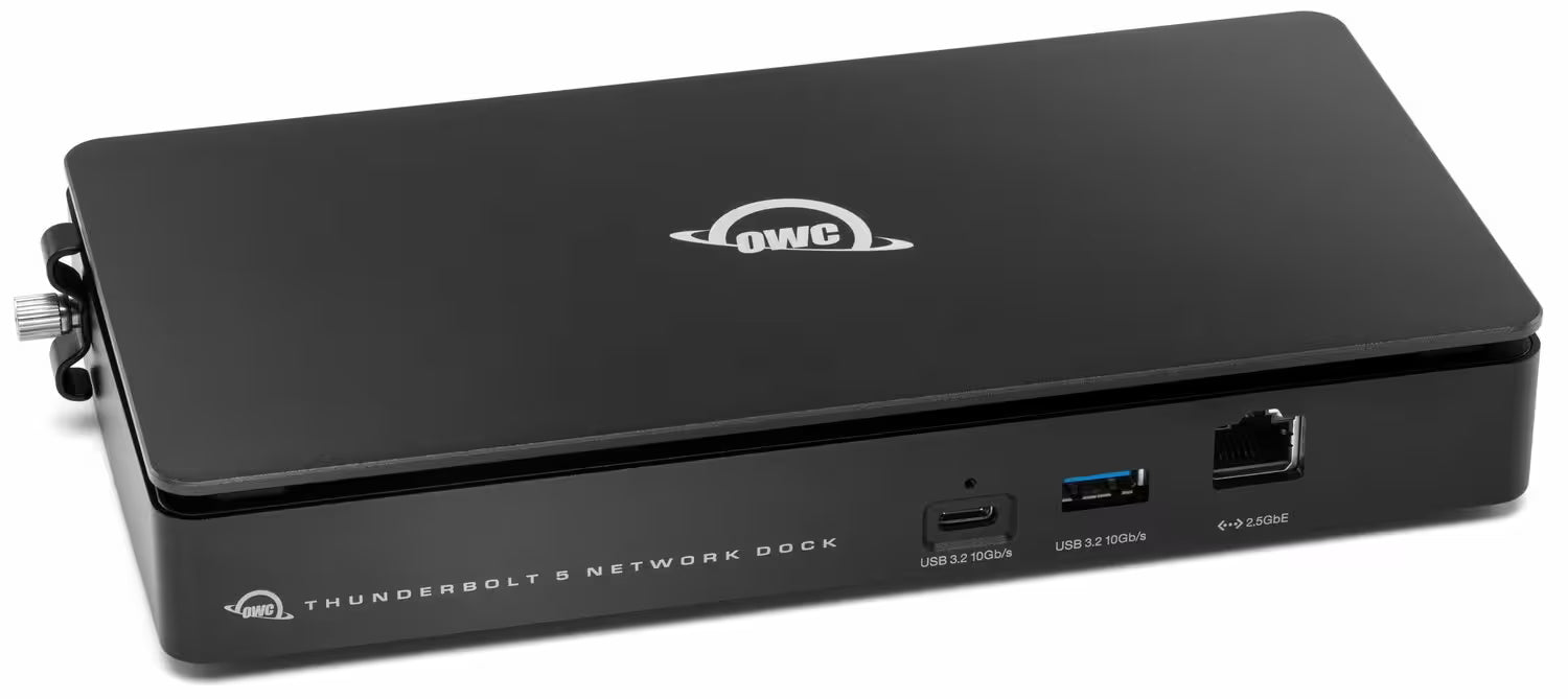 OWC Thunderbolt 5 Dual 10GbE Network Dock – 2.5GbE, 3× TB5, 4× USB 10Gb/s
