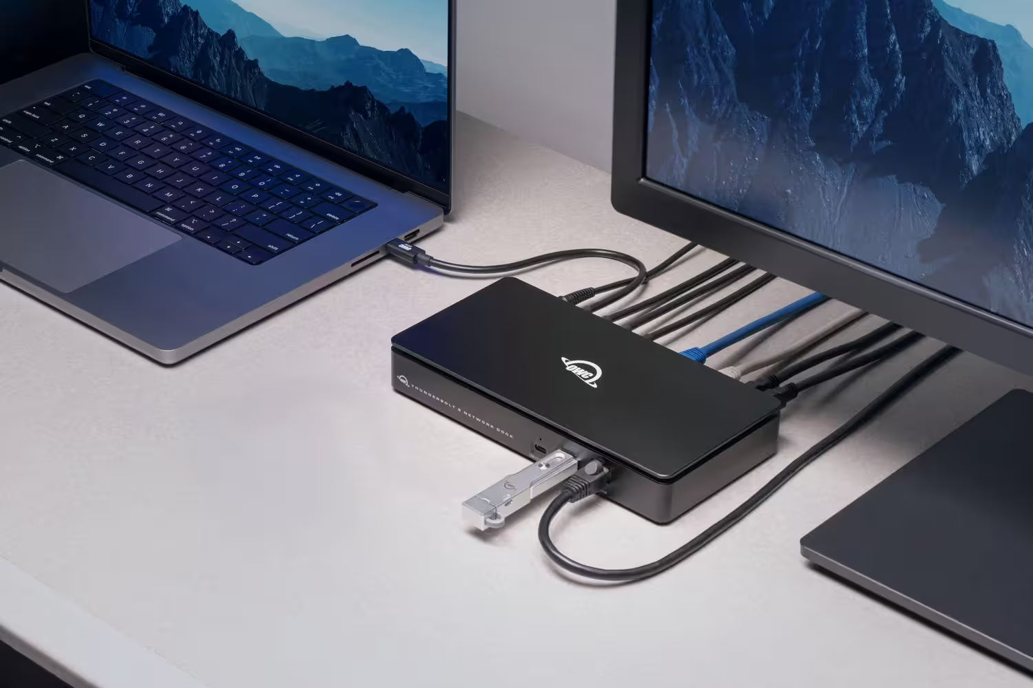OWC Thunderbolt 5 Dual 10GbE Network Dock – 2.5GbE, 3× TB5, 4× USB 10Gb/s