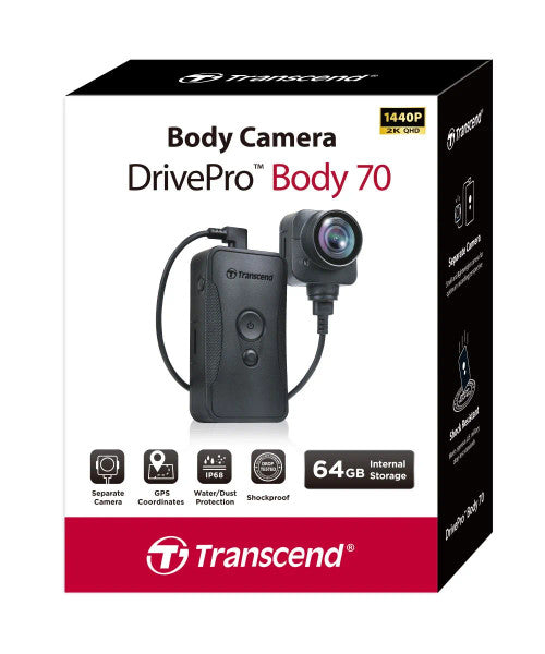 Transcend DrivePro Body 70 Body camera 2K QHD 1440P