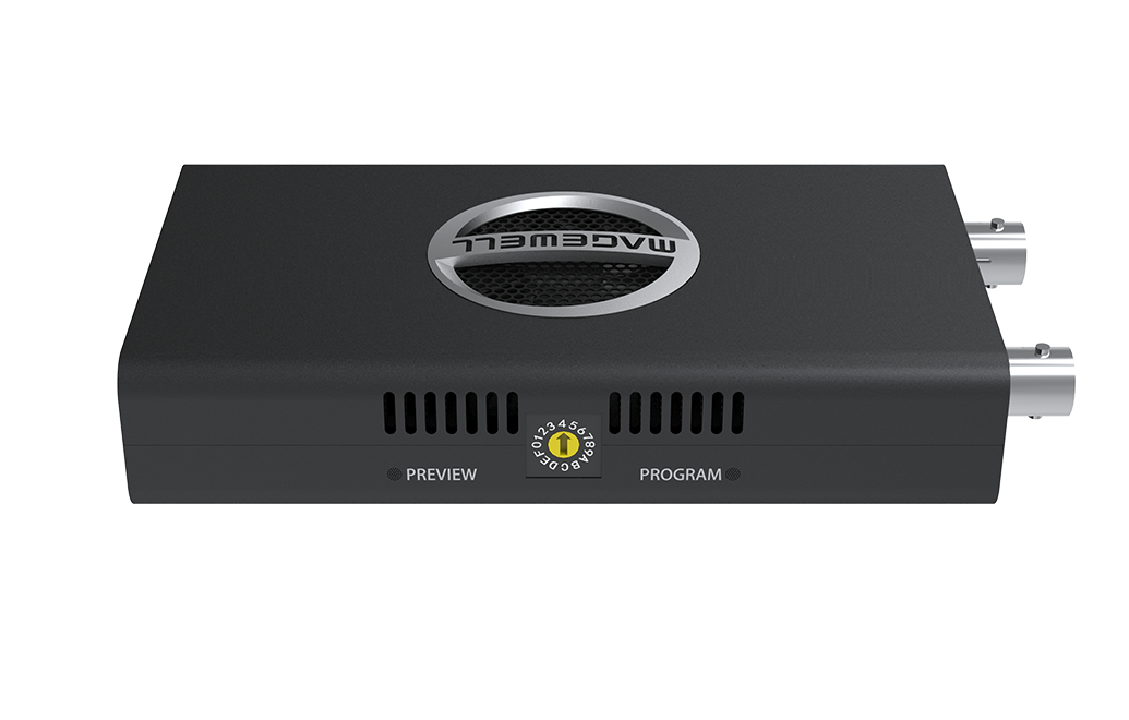 Magewell Pro Convert SDI 4K Plus - top view with tally LEDs