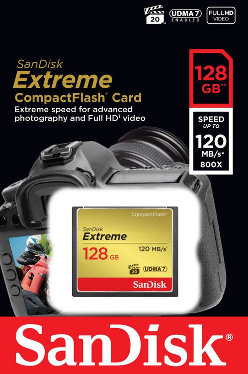 SanDisk 128GB Extreme CompactFlash Card, SDCFXSB-128G-G46