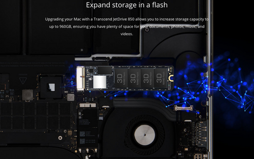 Transcend JetDrive 850 SSD kit - requires macOS High Sierra or newer for select Apple Mac from 2013 to current