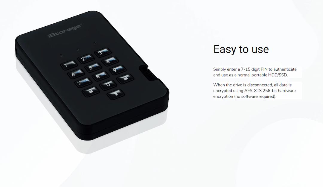 iStorage diskAshur² HDD - PIN-Authenticated Hardware Encrypted Portable Hard Drive