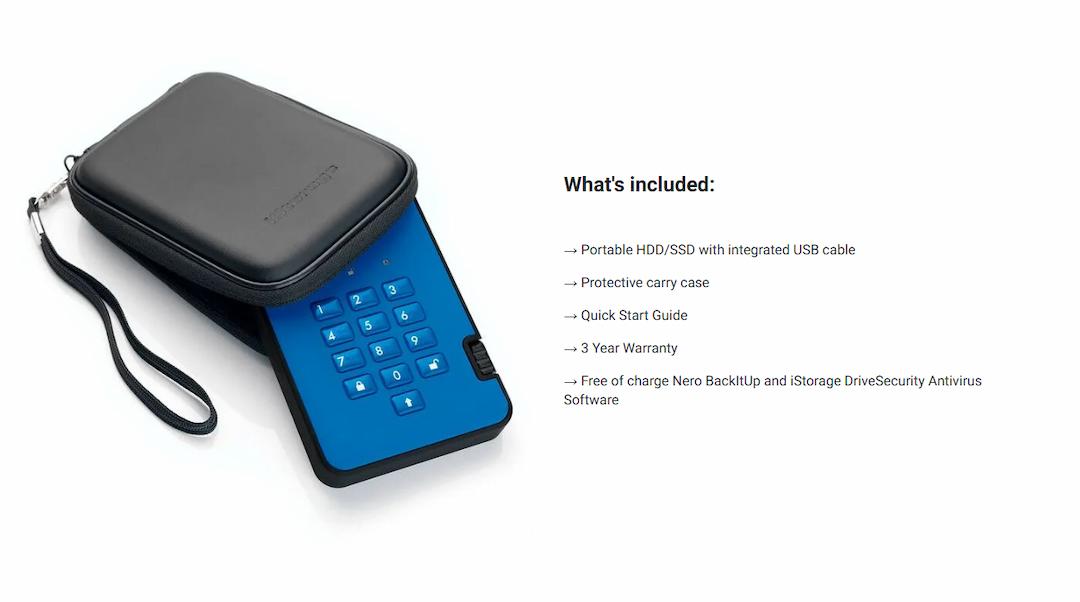 iStorage diskAshur² HDD - PIN-Authenticated Hardware Encrypted Portable Hard Drive