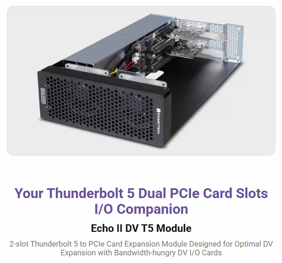 Sonnet Echo II DV T5 Module – Thunderbolt 5 to Dual PCIe 4.0 Expansion (2-Slot)