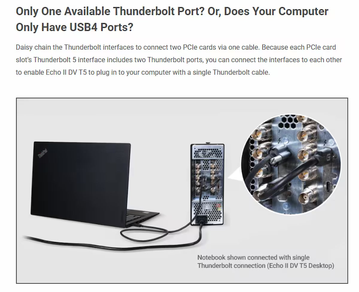 Sonnet Echo II DV T5 Module – Thunderbolt 5 to Dual PCIe 4.0 Expansion (2-Slot)