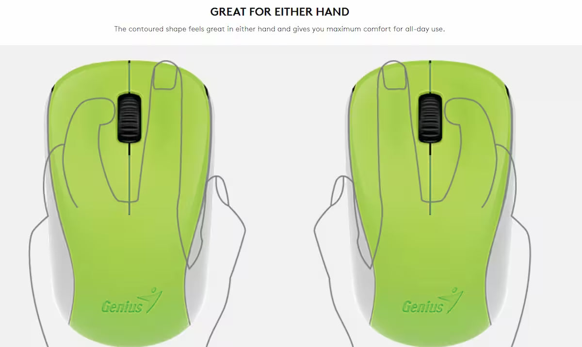 Genius NX-7000 Wireless Mouse for Laptop, Mac & PC – 2.4GHz USB Mouse
