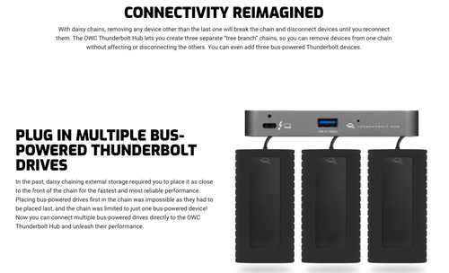 OWC 5 port Thunderbolt 4 Hub - TB 4, USB-C, USB 3.2