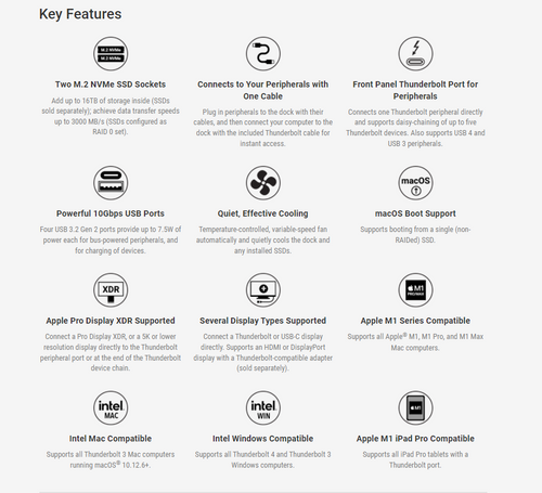Sonnet Echo Thunderbolt 3 Dock with two slots for  M.2 NVMe SSD