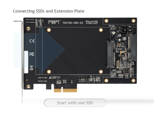 Sonnet Tempo SSD High-performance 6Gb/s SATA 2.5-inch SSD PCIe card - Add your own SSDs
