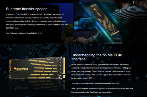 Transcend High-end M.2 (2280) NVME PCIe Express Gen 4.0 x4 3D NAND 240 series SSD