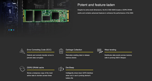 Transcend M.2 SATA III 830S series solid state drive - SSD