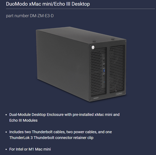 DuoModo xMac mini/Echo III Desktop configured system