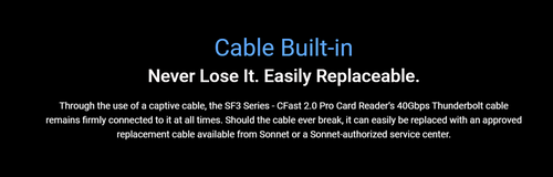 Sonnet SF3 Series - CFast 2.0 Pro Card Reader Thunderbolt 3