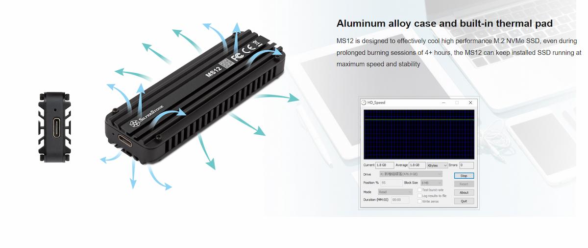 SuperSpeed 20Gbps USB 3.2 Type-C NVMe M.2 SSD portable enclosure