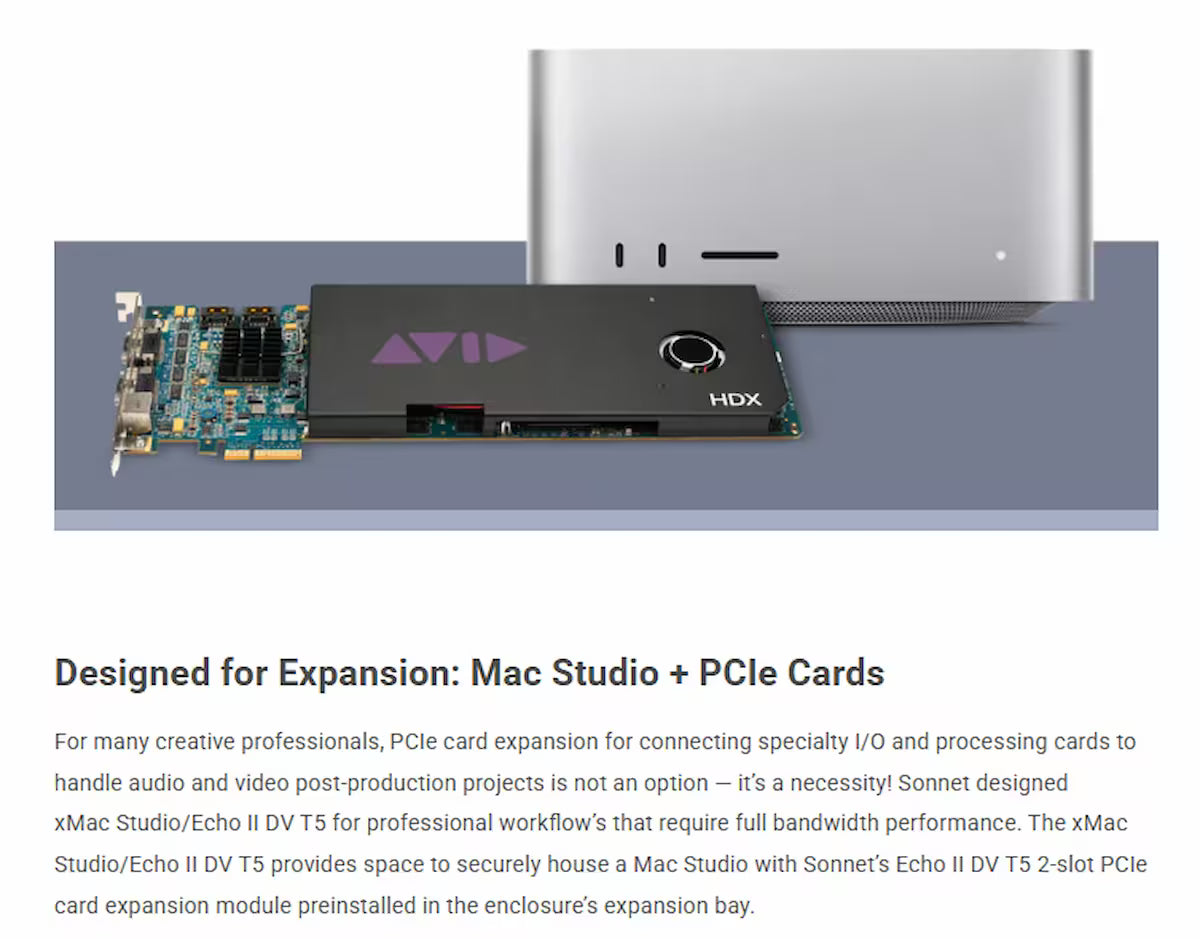 Sonnet xMac Studio + Echo II DV T5 – 3U Thunderbolt 5 PCIe Rackmount System