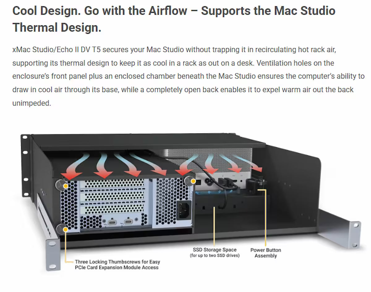 Sonnet xMac Studio + Echo II DV T5 – 3U Thunderbolt 5 PCIe Rackmount System