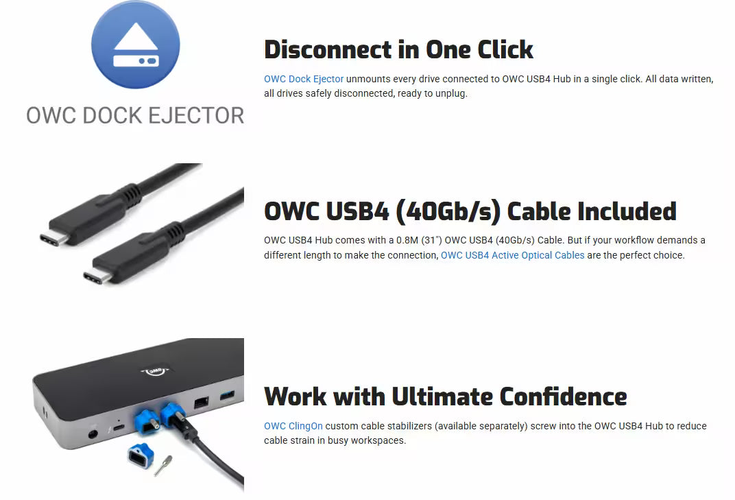 OWC USB4 Hub - 6-Port USB4 Hub with HDMI 2.1 and 81W Charging