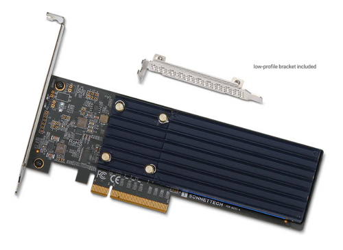 Sonnet Low-profile PCIe Card with Two M.2 NVMe SSD slots - add up to 16TB SSD