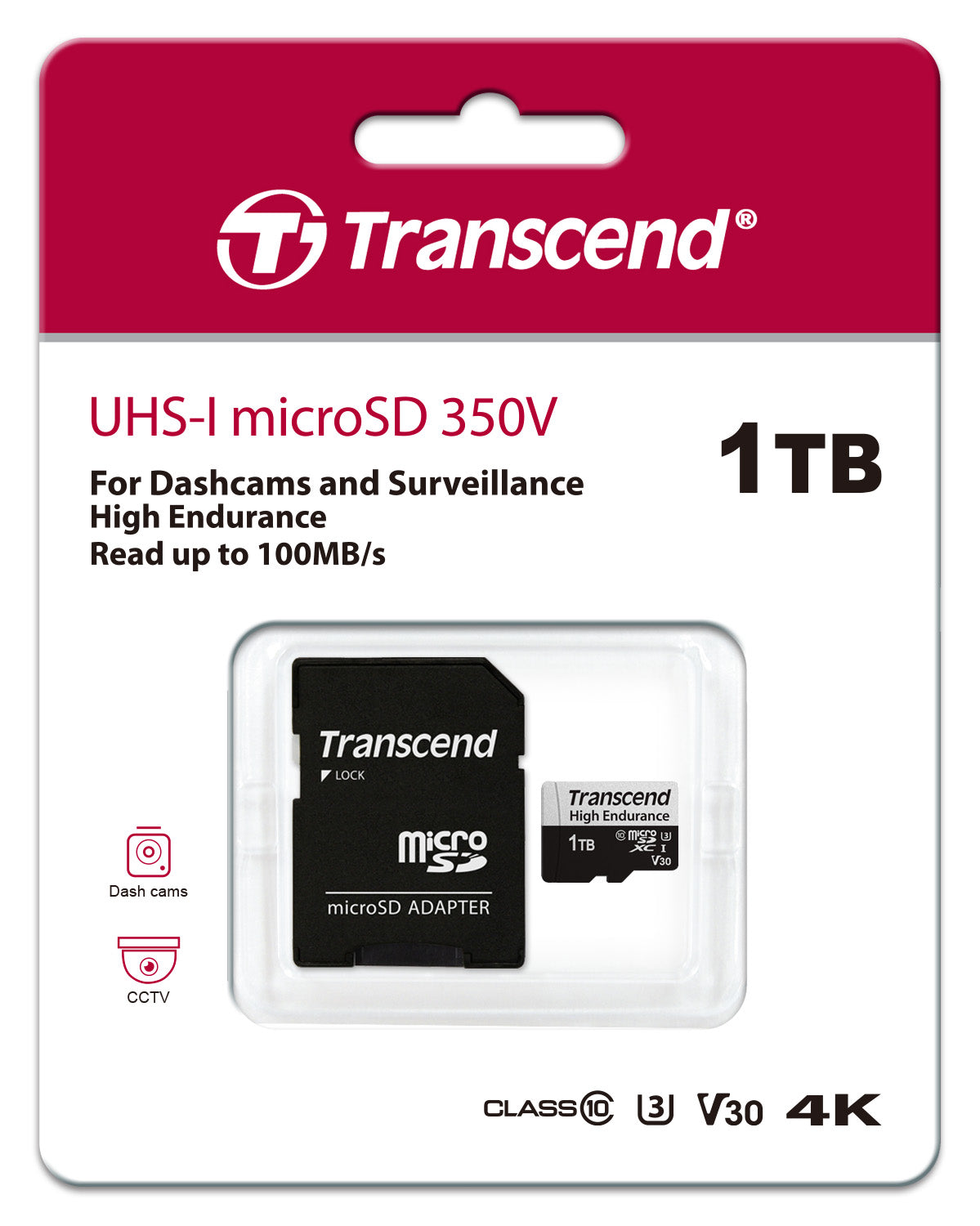 Transcend microSDXC with adapter U1 High Endurance memory card