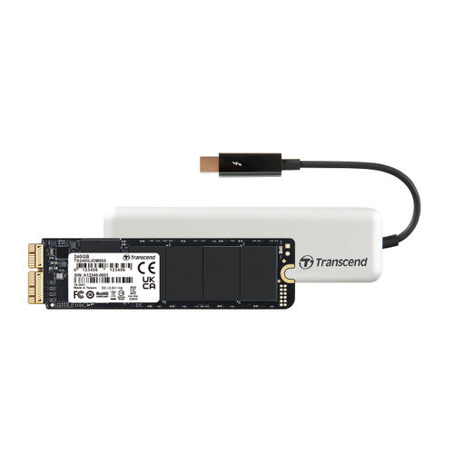 2013–2019 Mac SSD Upgrade Kit – Transcend JetDrive 855 SSD with TB2 Enclosure