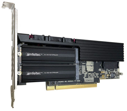 Squid PCI Express Gen 4 Carrier Board for four (4) M.2 NVME PCIe Gen 4 SSD modules