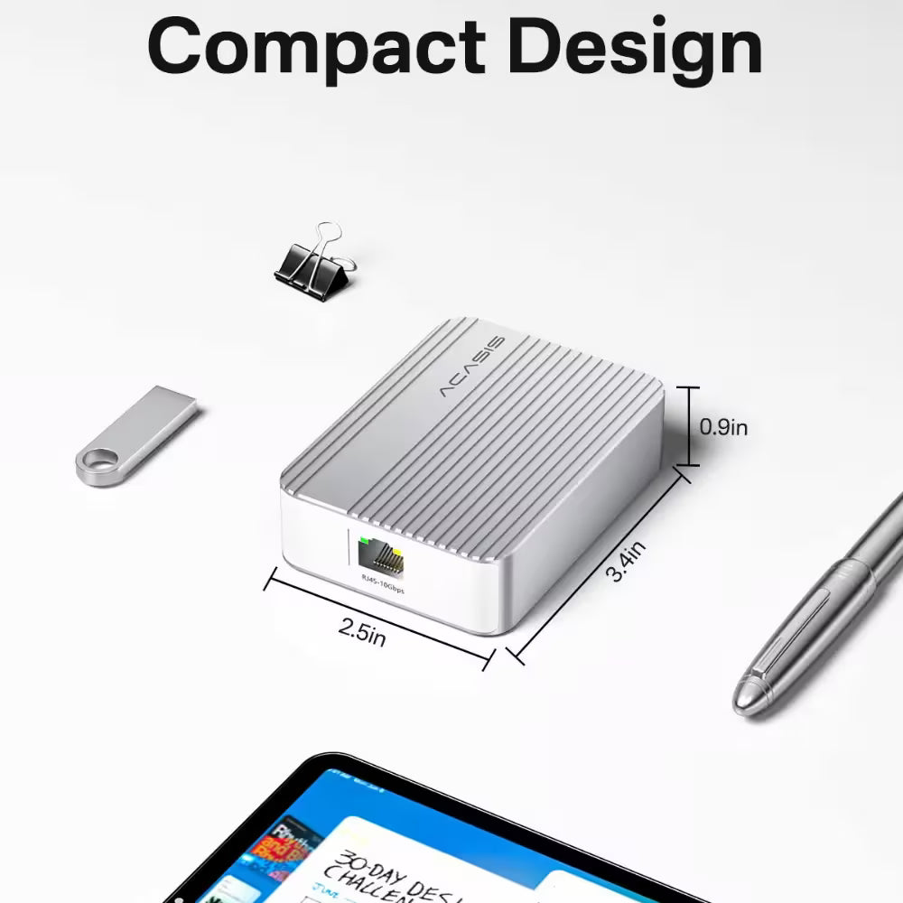 Acasis USB4/Thunderbolt 4-3 to 10GbE Adapter – High-Speed Ethernet