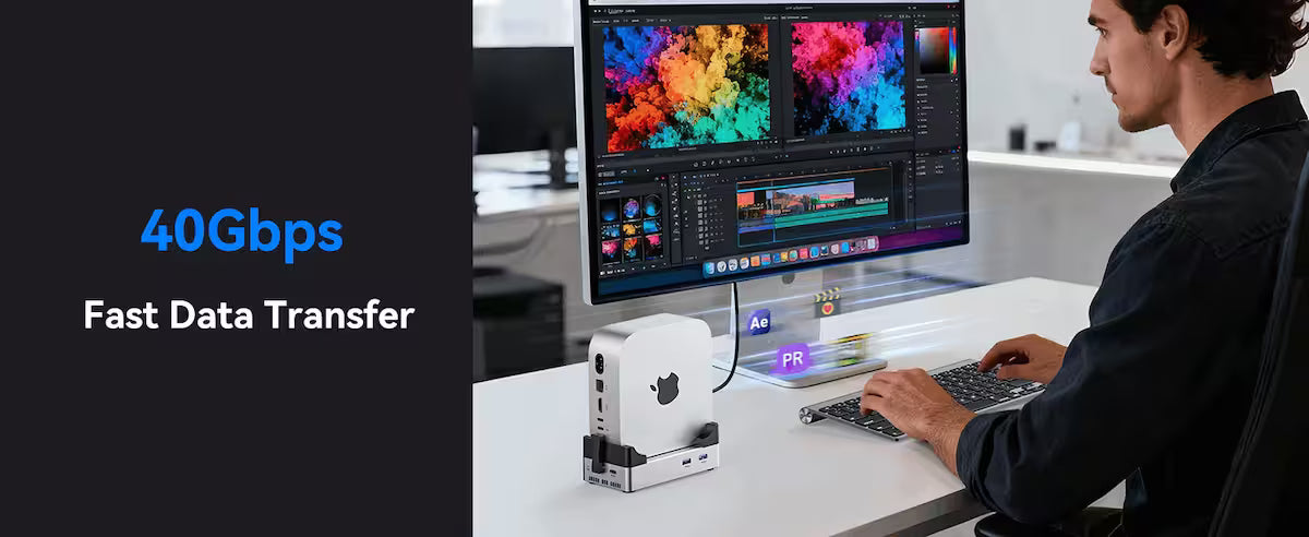 Acasis Mac mini M4 Dock & Stand – NVMe SSD Enclosure (Up to 8TB)