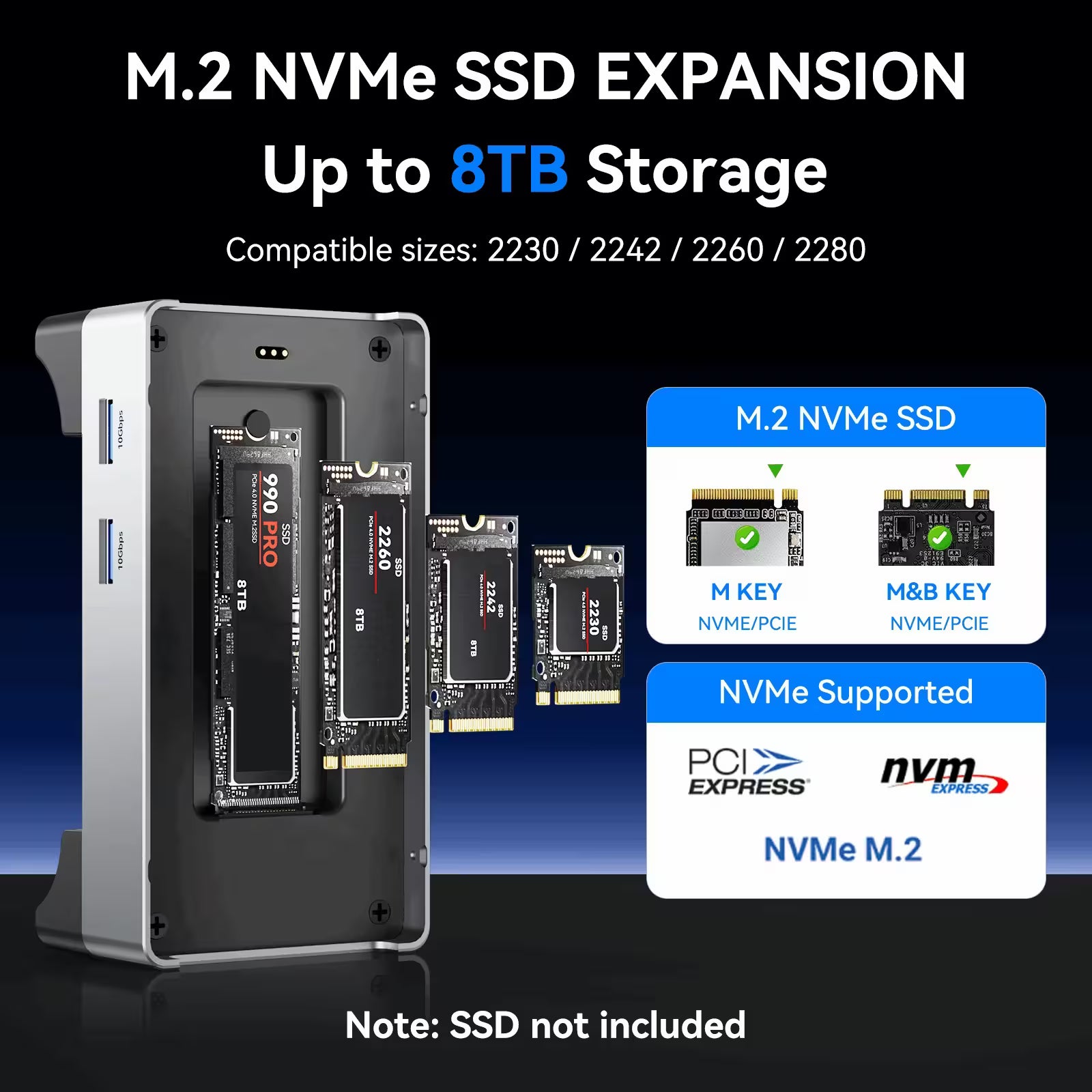 Acasis Mac mini M4 Dock & Stand – NVMe SSD Enclosure (Up to 8TB)