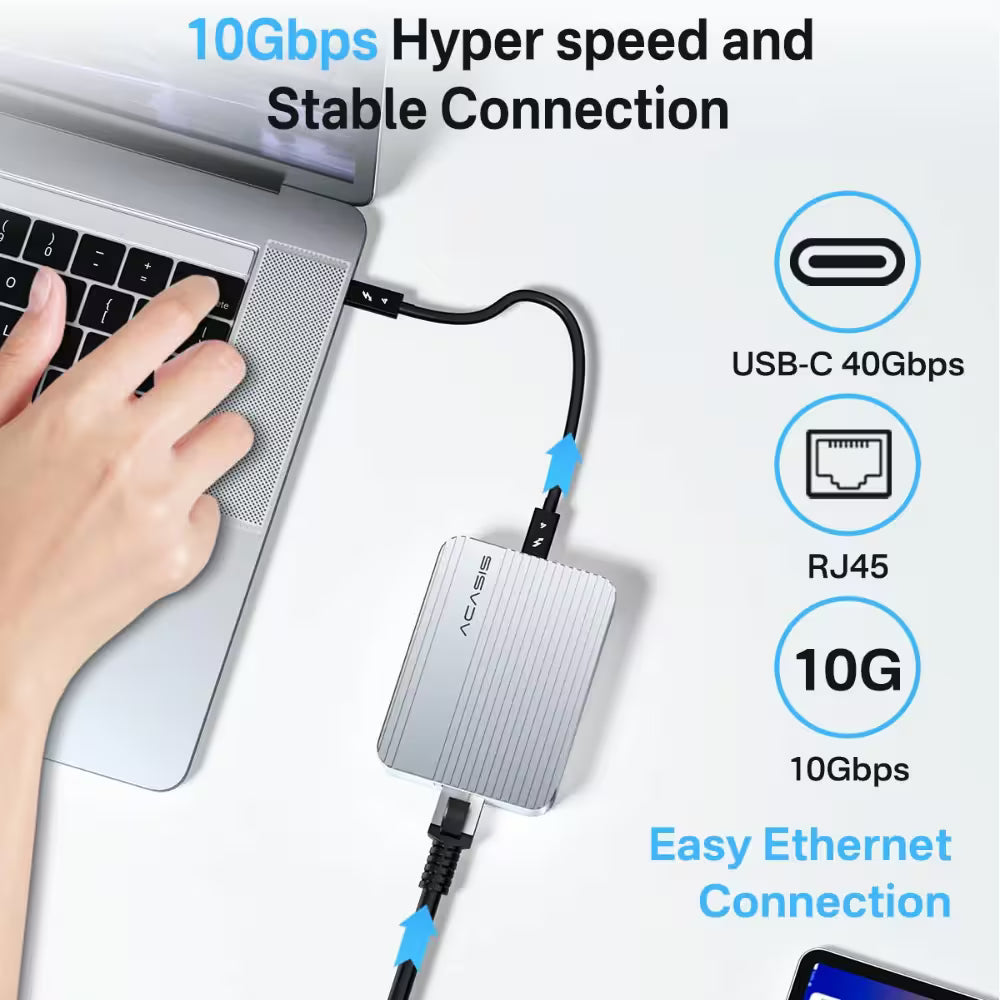 Acasis USB4/Thunderbolt 4-3 to 10GbE Adapter – High-Speed Ethernet