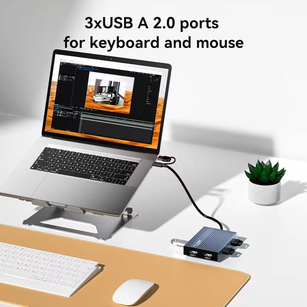 Acasis USB-C DisplayLink Dual 4K 60Hz HDMI Adapter – Dual Monitor Hub for Mac & PC