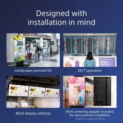 Sony Bravia 55” Enhanced 4K HDR professional display with 32GB storage and high brightness