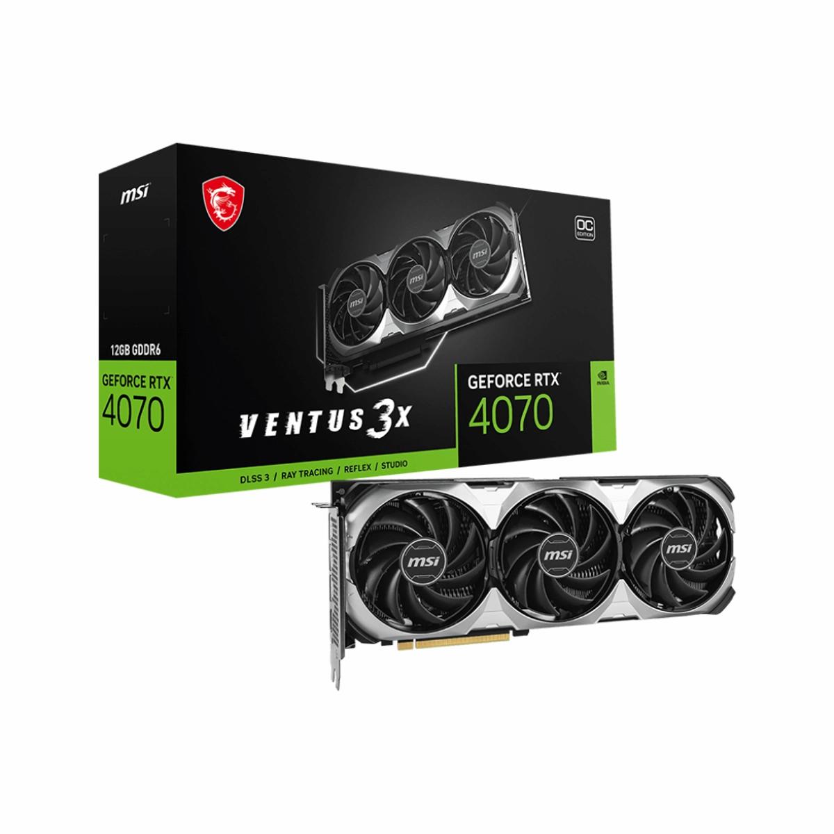 MSI GeForce RTX 4070 VENTUS 3X E1 12G OC Graphics Card