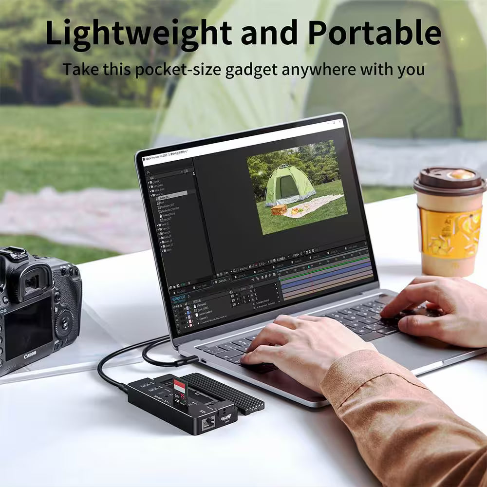 Acasis 10-in-1 USB-C Hub with NVMe SSD Enclosure – Portable Docking Station