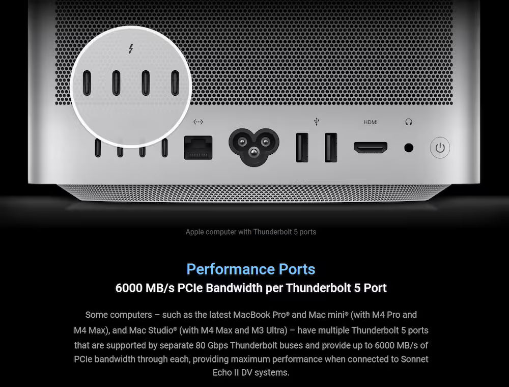 Sonnet Echo II DV Desktop – Dual‑Slot Thunderbolt 5 PCIe Expansion Chassis