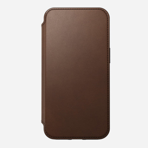 Modern Leather Folio for iPhone 13 Pro Max - Rustic Brown