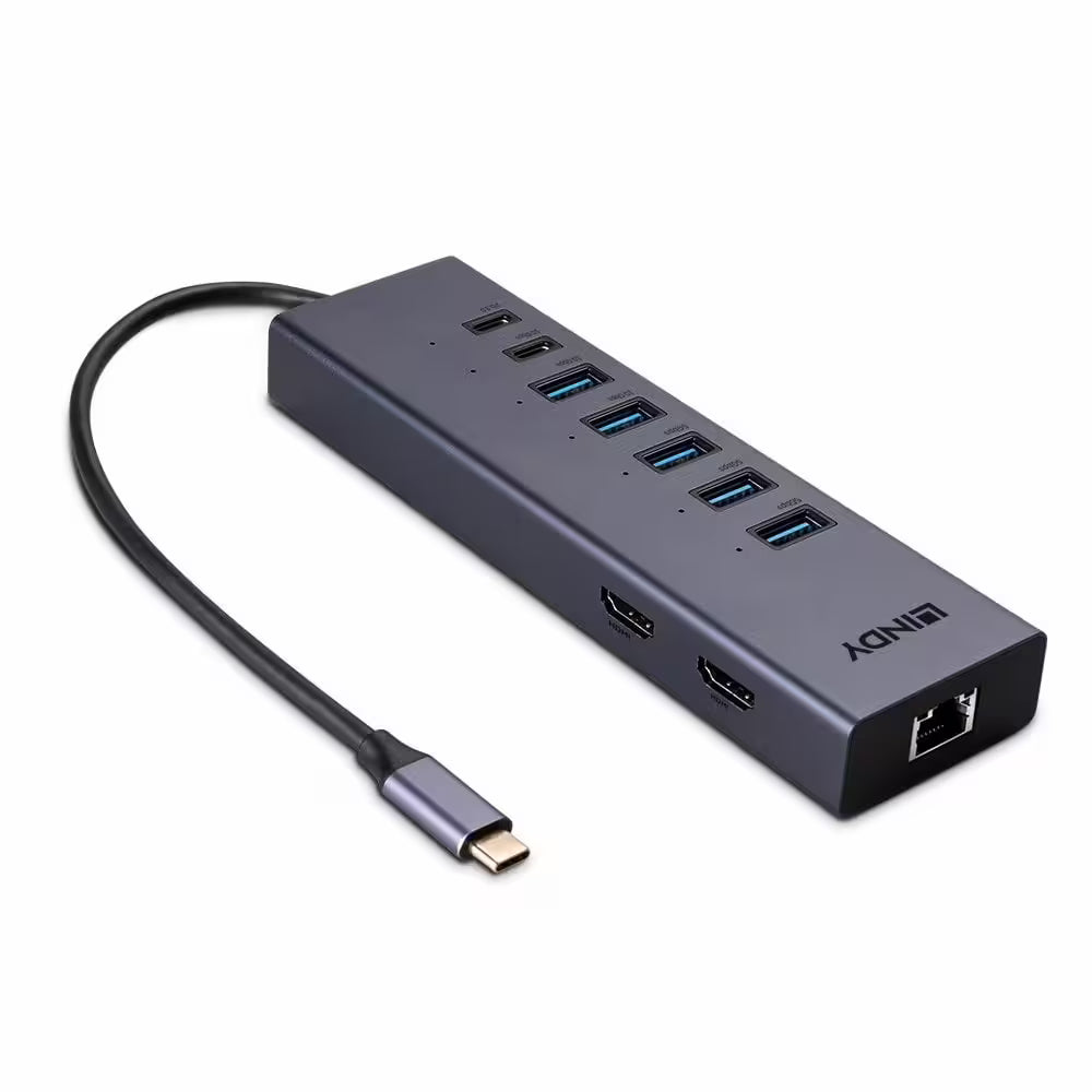 Lindy DST-Mini Duo USB-C Docking Station Dual 4K HDMI 100W PD for Mac and Laptop